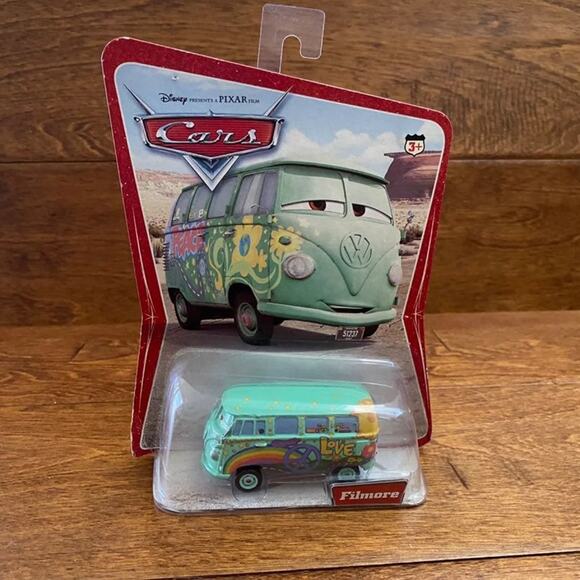 DISNEY PIXAR Cars Fillmore Metal Die Cast VW Bus Van RARE Error - Picture 1 of 3